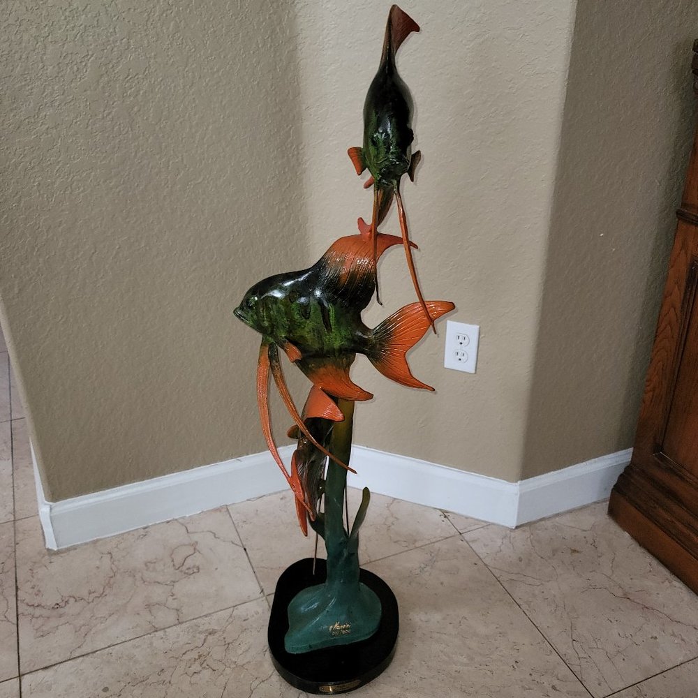 G.MANCINI BRONZE FISH LIMITED EDITION SCULPTURE